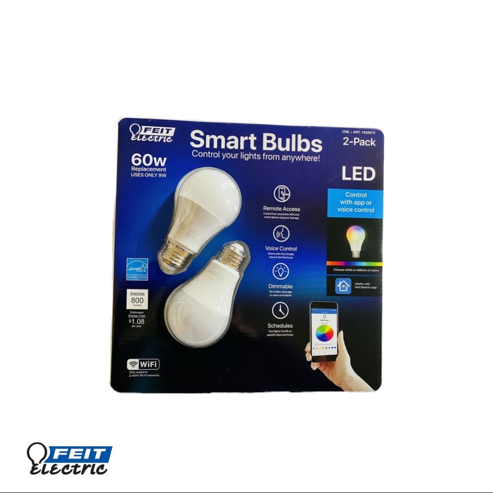 Feit Electric LED Smart Bulb 60W 2pk